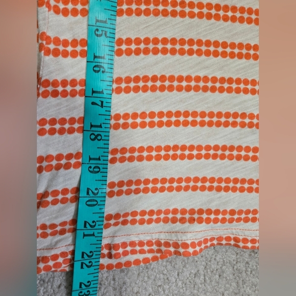 POSTMARK Anthropologie Orange Polka Dot Striped LightweightTop. Size Small - Picture 11 of 11